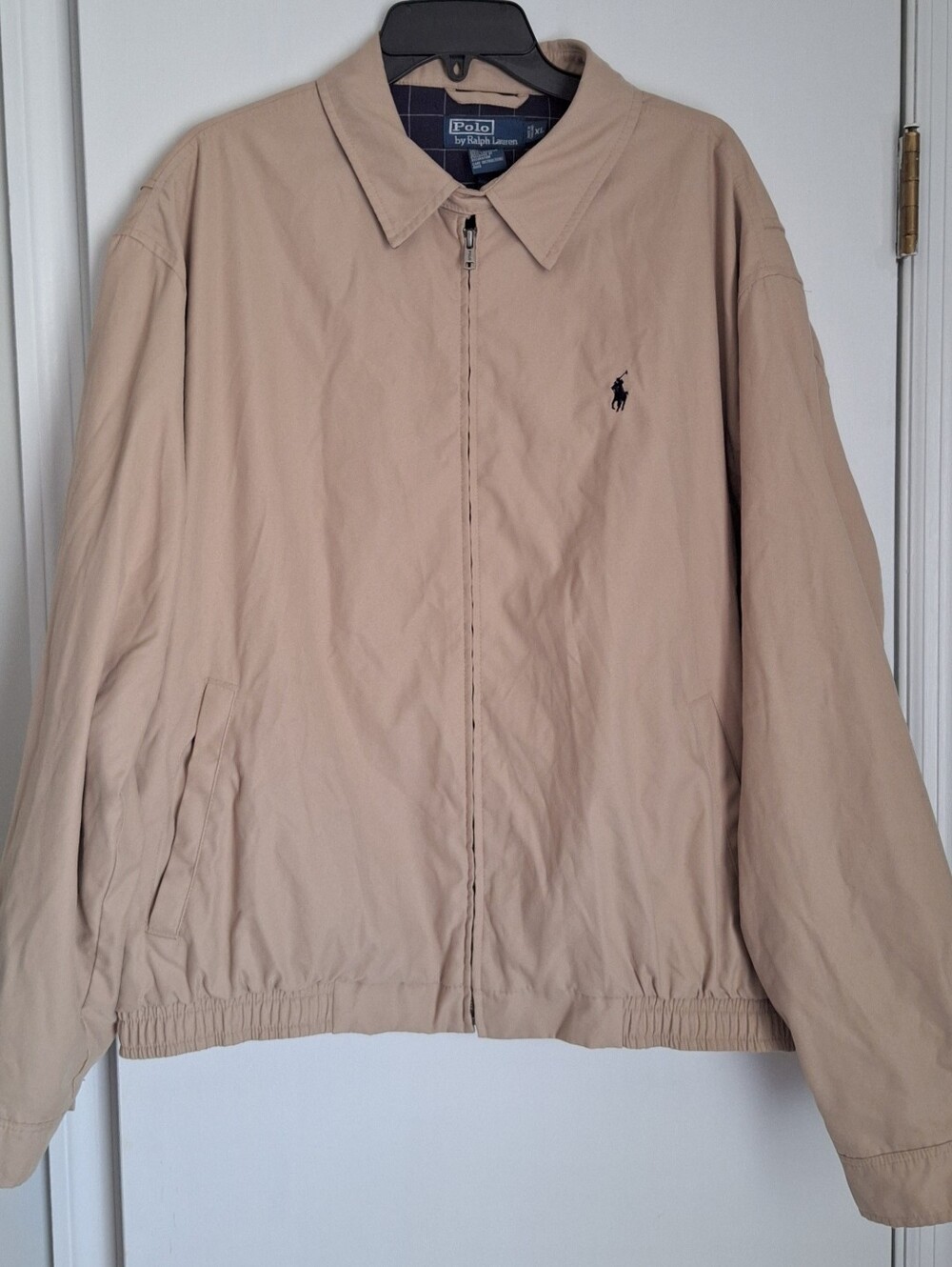 Polo Ralph Lauren Men's Classic Khaki Tan Harrington Full Zip Jacket Coat XL